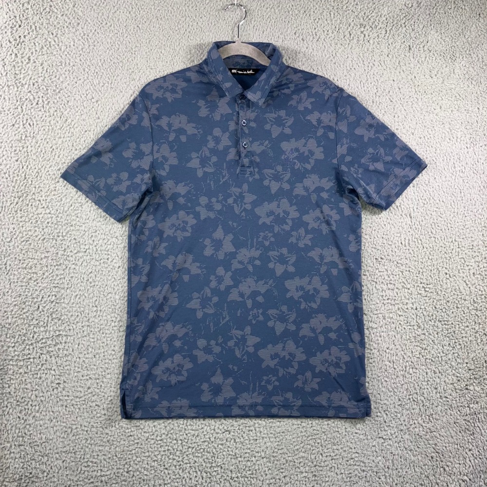 Travis Mathew Polo Shirt Men Medium Floral Print Short Sleeve Preppy Golf Casual - Picture 2 of 11